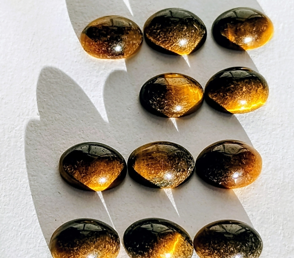 Vintage Natural Tiger Eye 8 mm Cabachon Oval Shaped *11* Total Handcrafted Loose - Picture 6 of 9
